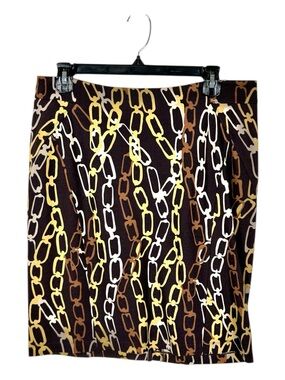 J. McLaughlin Black Chain Link Leslie Pencil Skirt Size 8